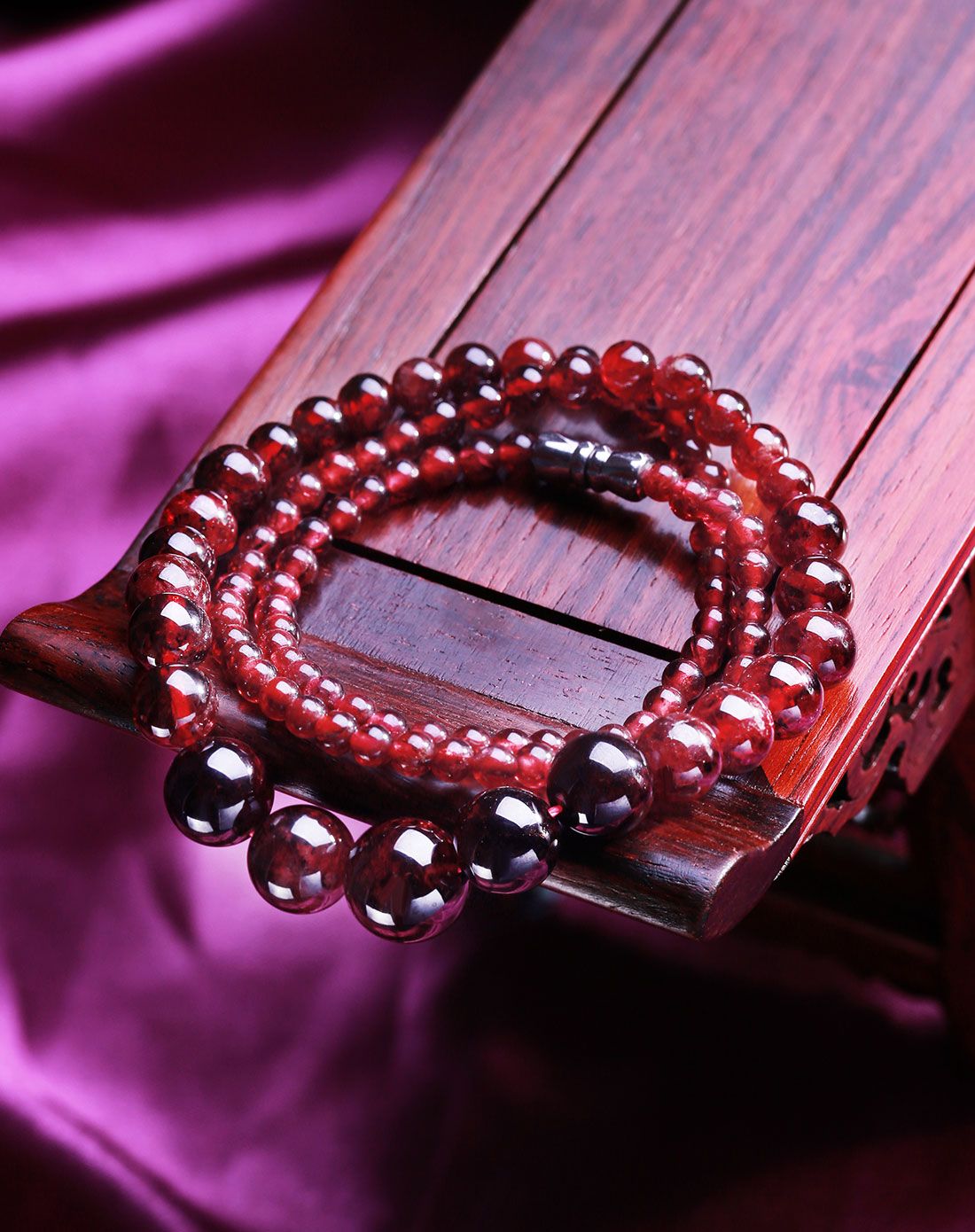 天然石榴石圆珠塔链