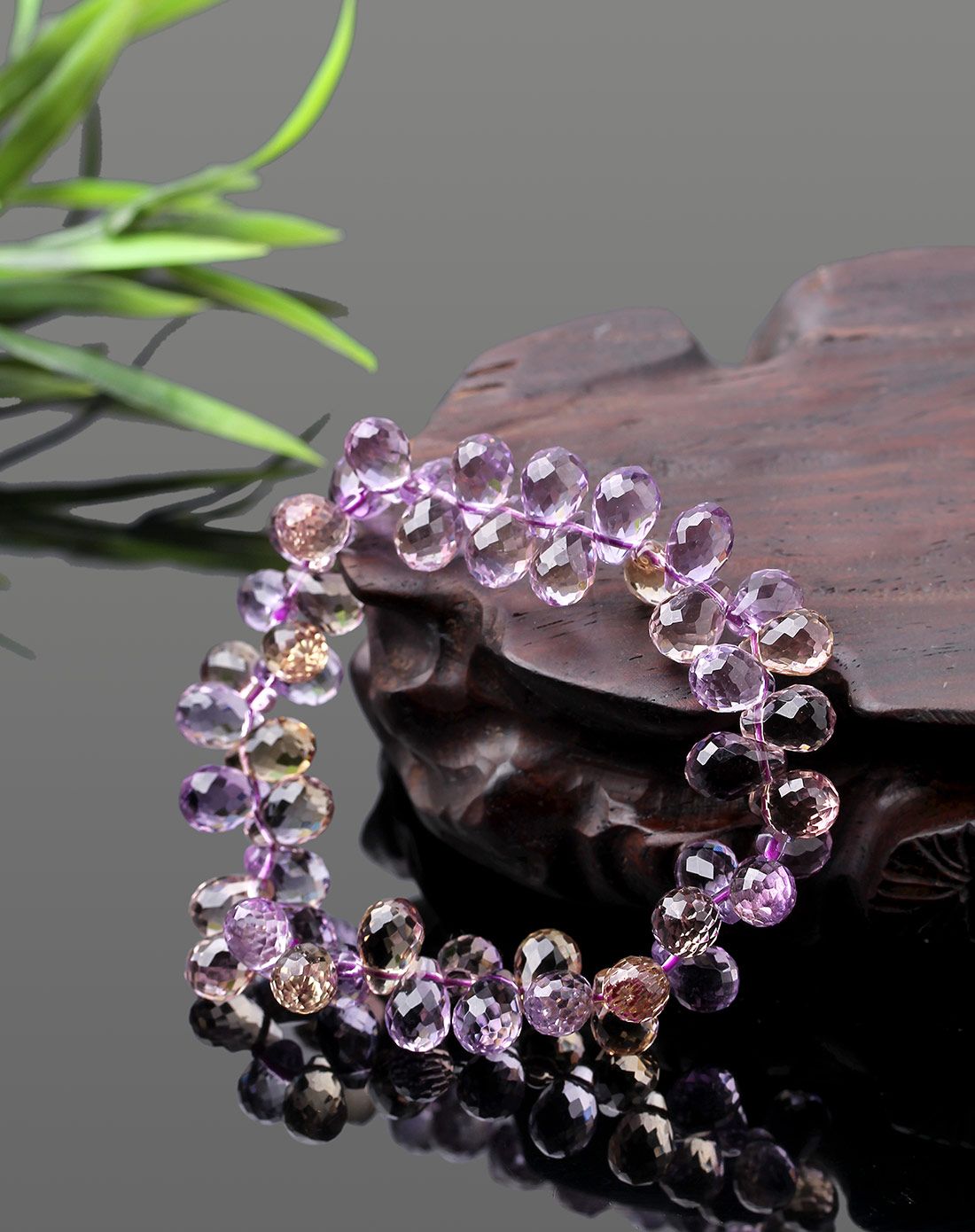 天然紫黄晶单圈手链附证书