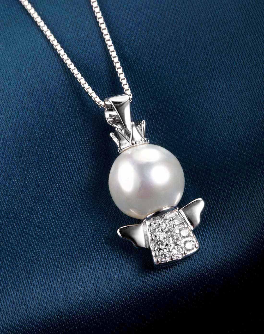 agovski 【天使宝宝】s925银珍珠天使宝宝经典珠宝入门款可爱百搭项链