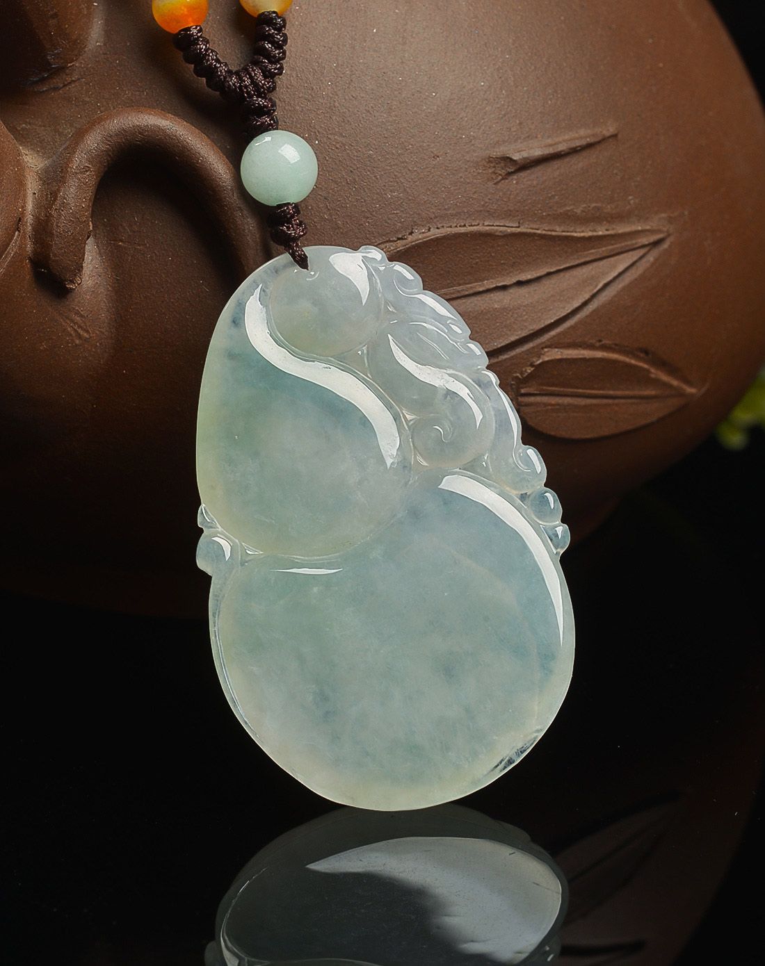 冰种淡绿莹润福禄寿天然翡翠a货挂件