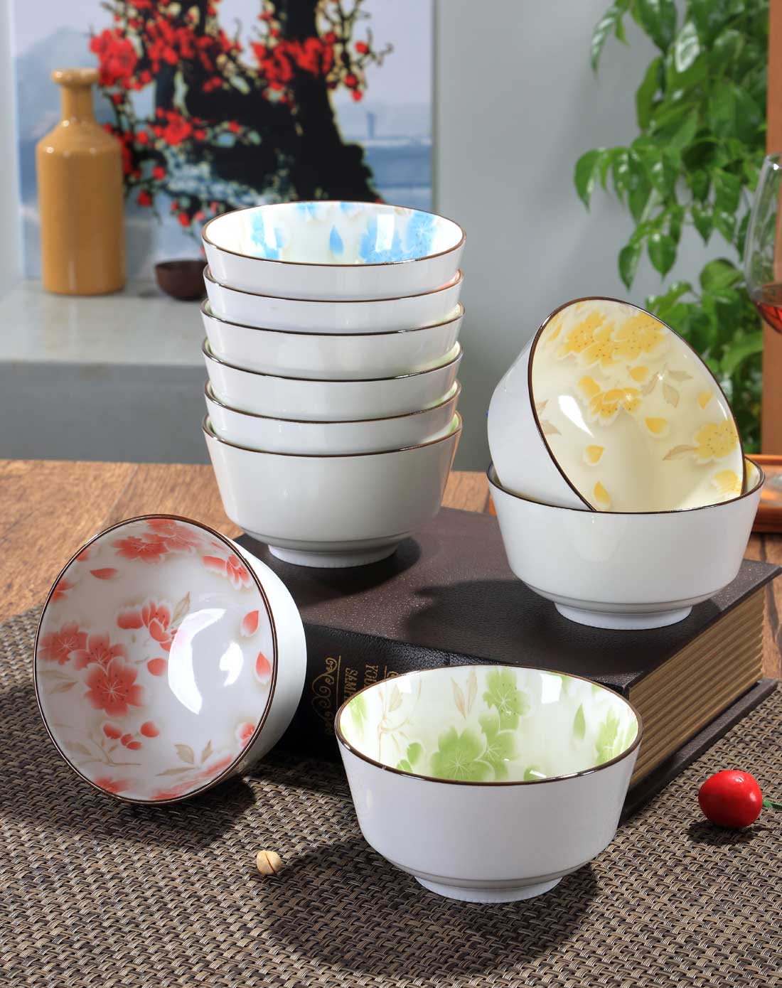 5头5寸欧式樱花大肚碗-4款可选