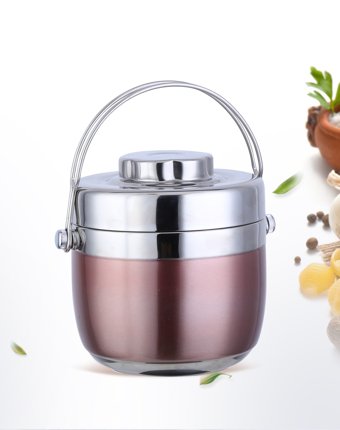 不锈钢双层保温提锅1.5l,贴心分层 持久保温