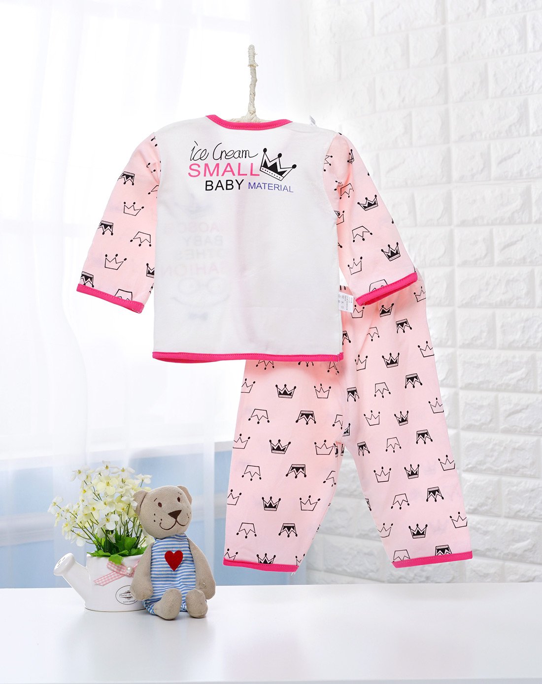 小素材&小富兰克婴儿服饰用品皇冠莱卡单面桃开平口套ms619130_唯品会