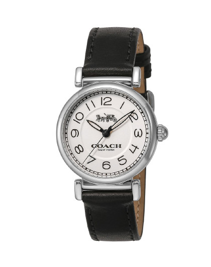coach 蔻驰 madison系列复古真皮皮带圆形数字表盘时尚女表
