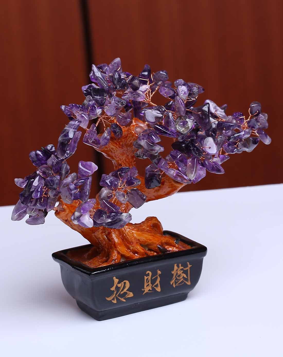 紫水晶发财树摆件
