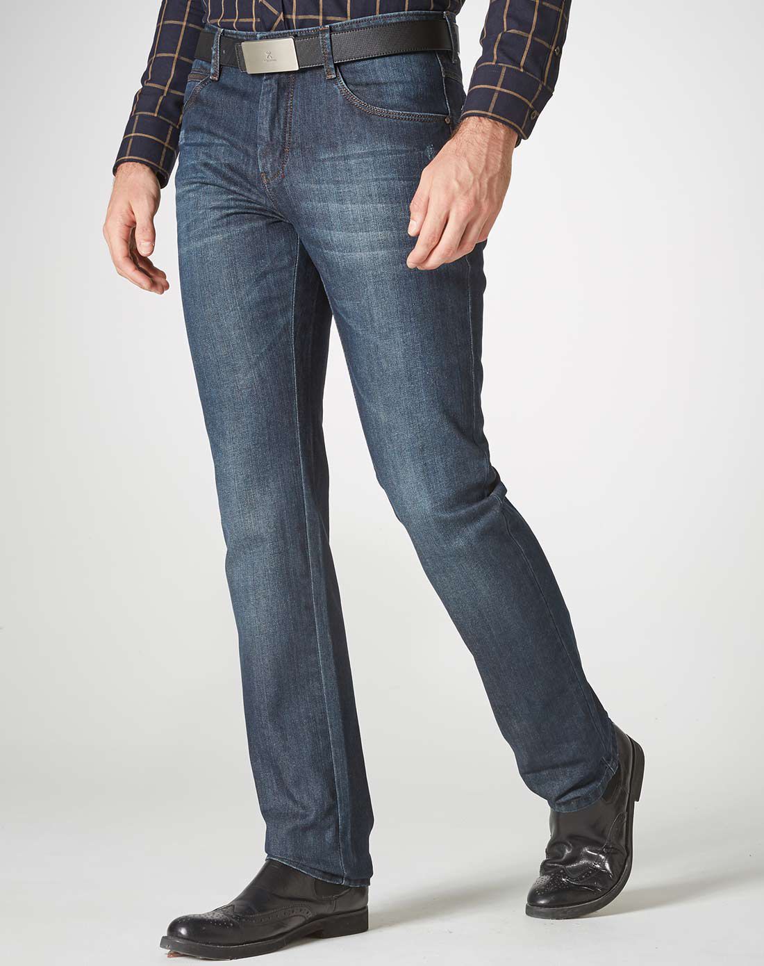 修身休闲中腰牛仔裤