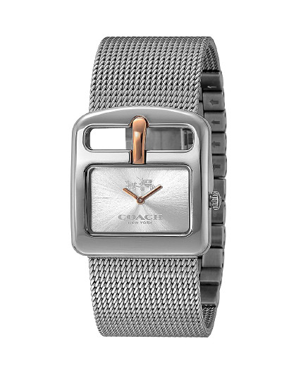 coach 蔻驰 银色不锈钢表带方扣系列女表
