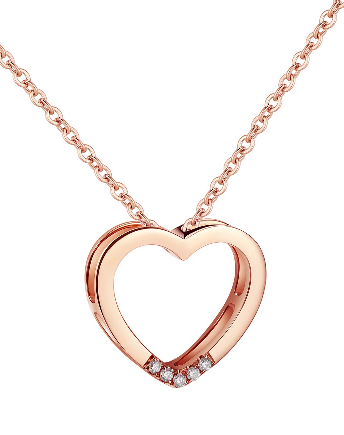 梵迪venti珠宝专场梵迪 简尚-心形环 红18k金钻石吊坠(不含链)-限量买