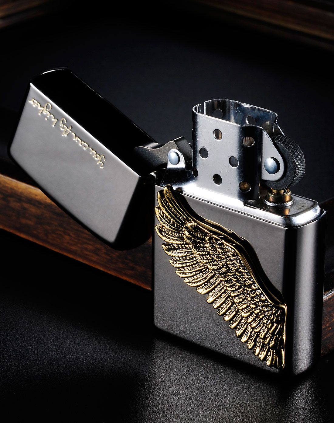芝宝zippo打火机专场芝宝zippo 韩版黑冰天使之翼,飞得更高飞得更高