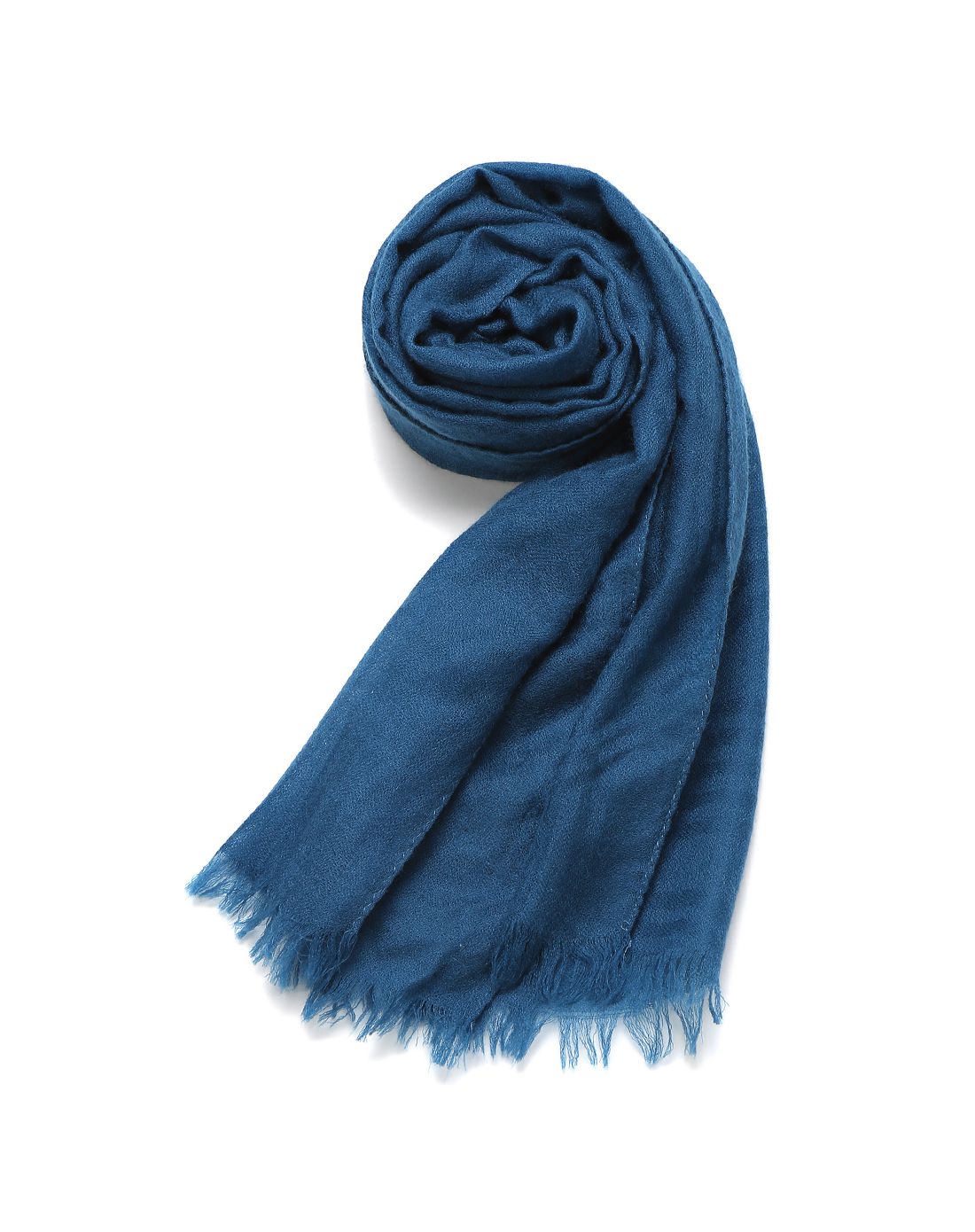 深蓝色经典简约羊绒围巾