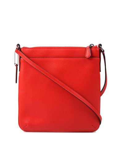 coach女士纯皮橘红色斜挎包