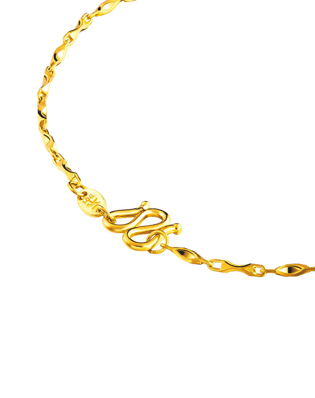 六福珠宝lukfook jewellery专场六福 足金45cm百搭元宝链黄金项链wps