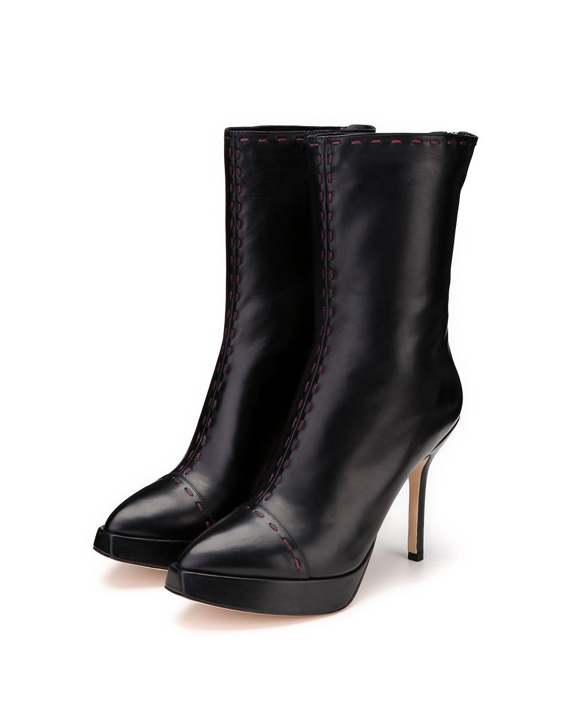 黑色潮流风尚超高跟中筒靴