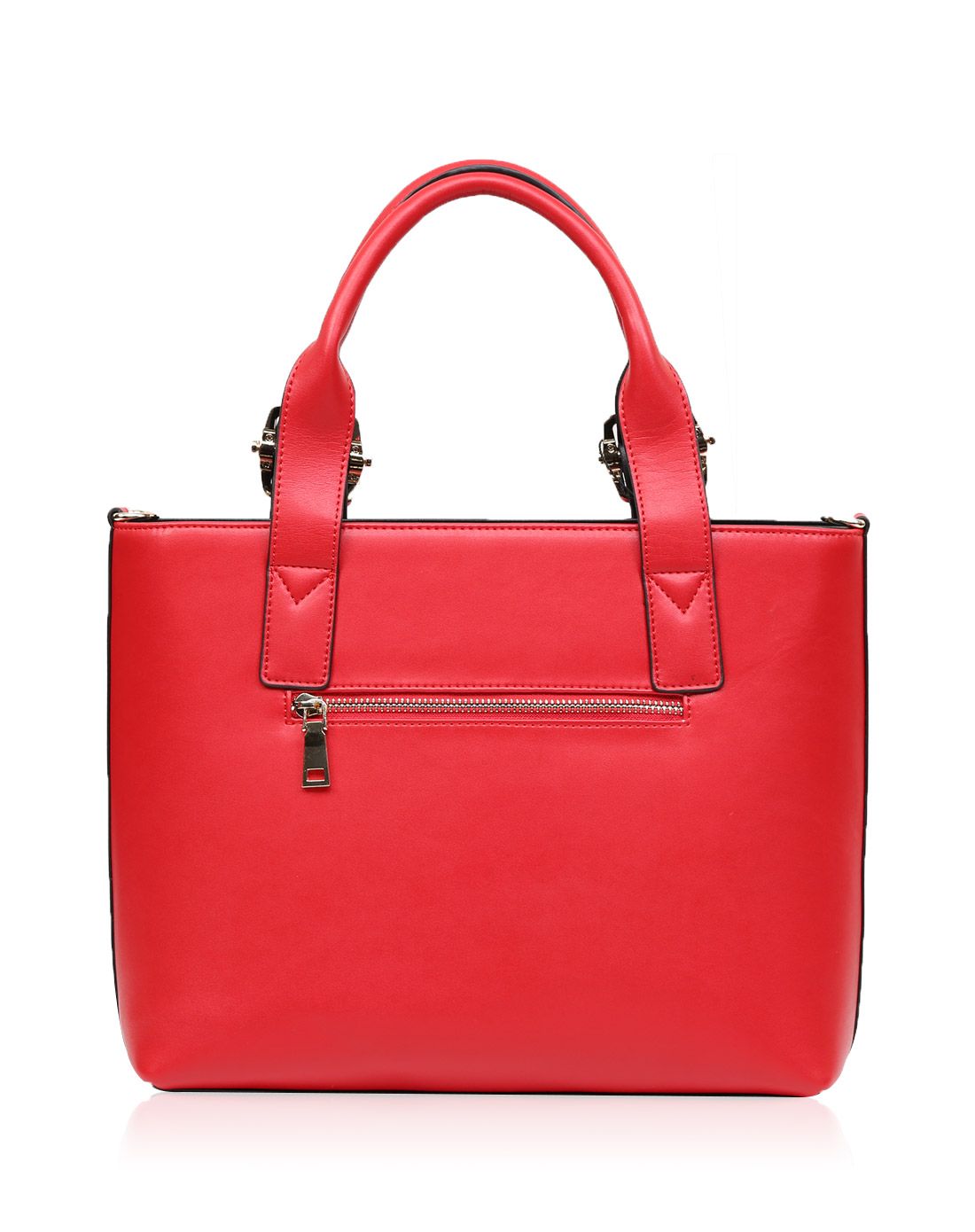 古思奇 女士红色欧美大容量手提包