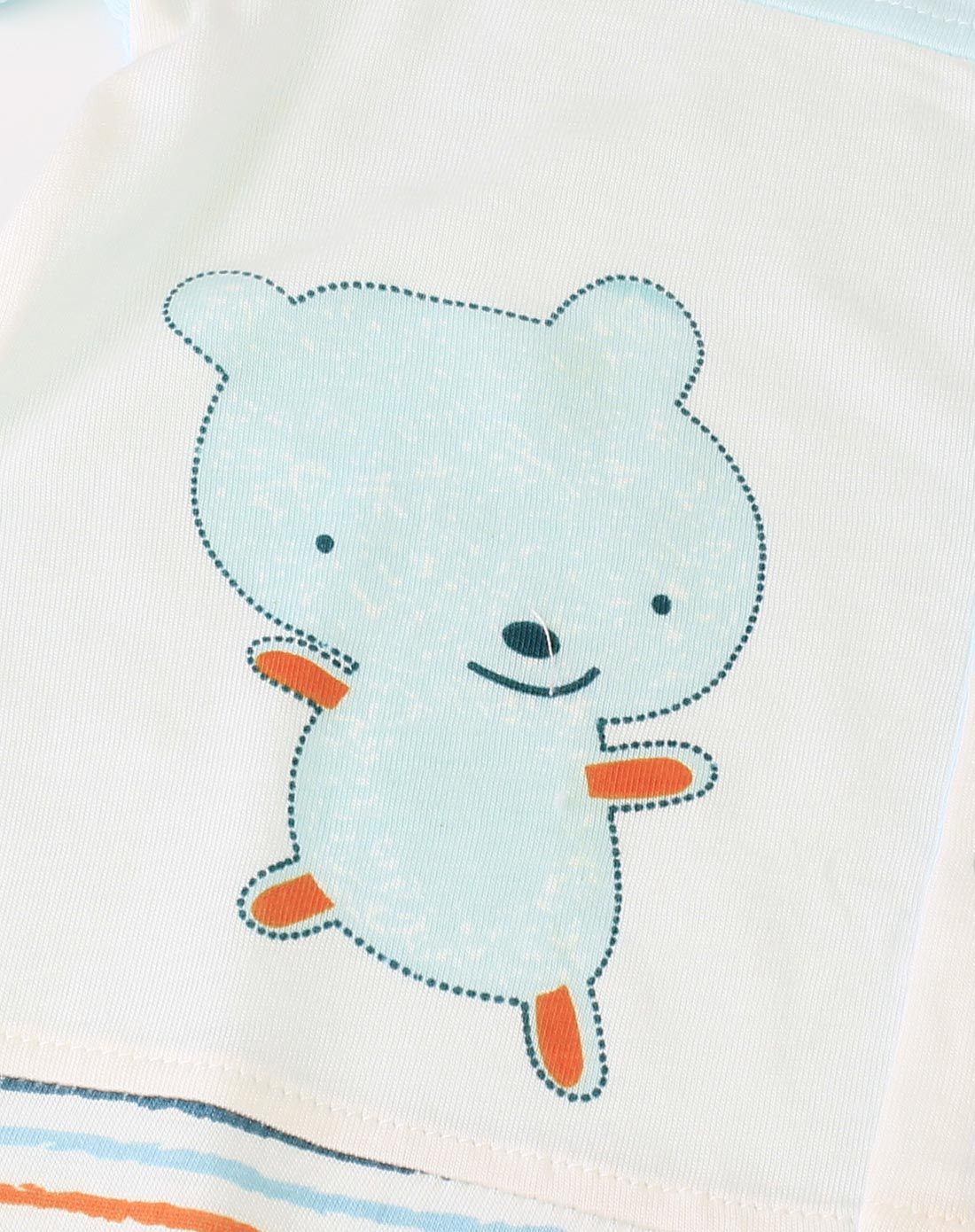 哆啦小贝婴童服饰49元封顶专场男童蓝色欢乐小熊短袖哈衣dl298701