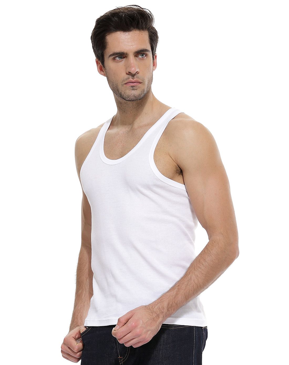 男士白色背心