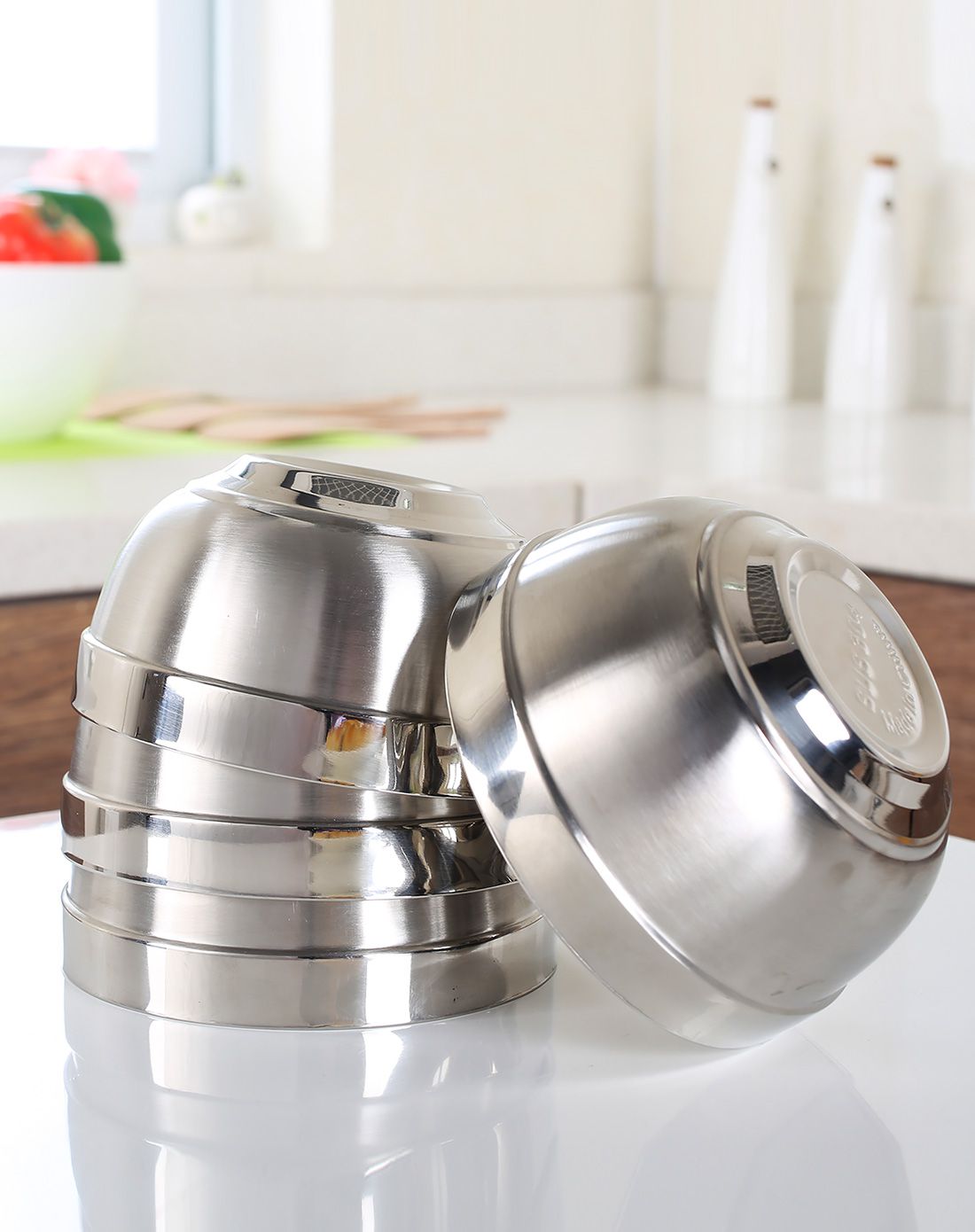 304加厚不锈钢防烫碗4个装,品质餐具