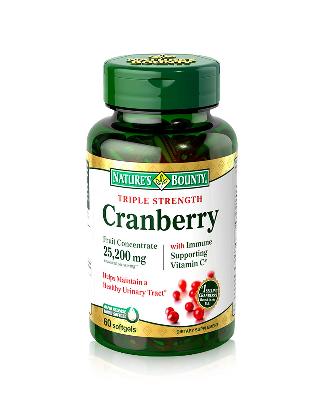 【女性健康】美国自然之宝 蔓越莓浓缩提取物软胶囊 25200mg*60粒