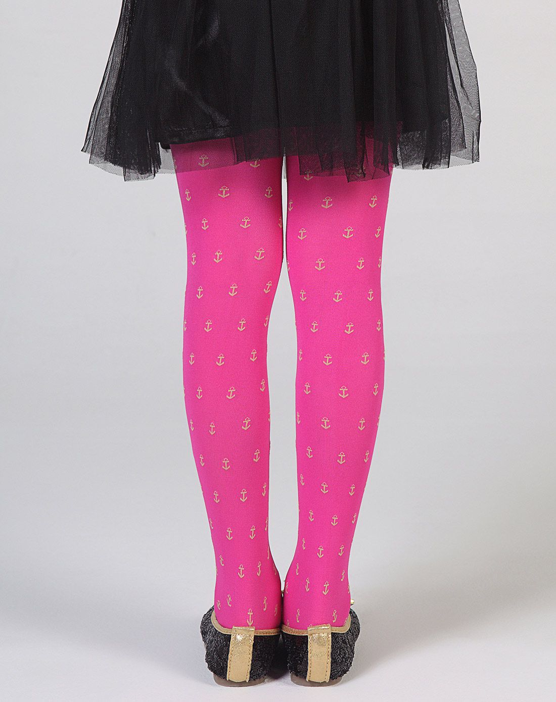 【两件起售】女童粉色竖纹花提花花连裤袜