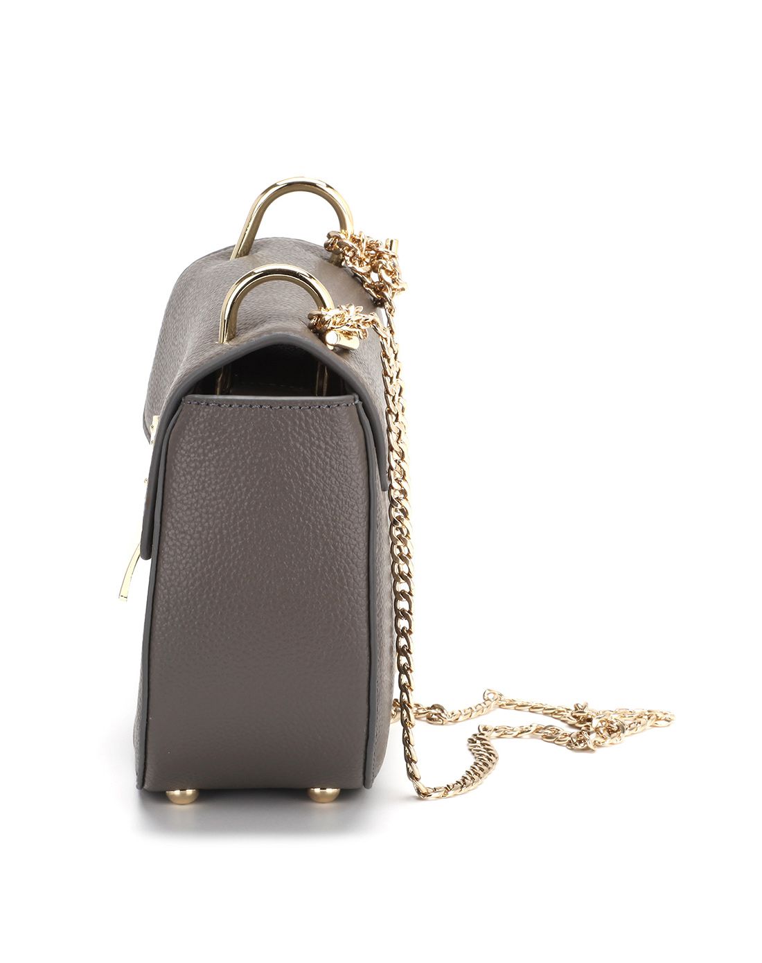 菲伯丽尔fbl 女式灰色牛剖层革斜挎包