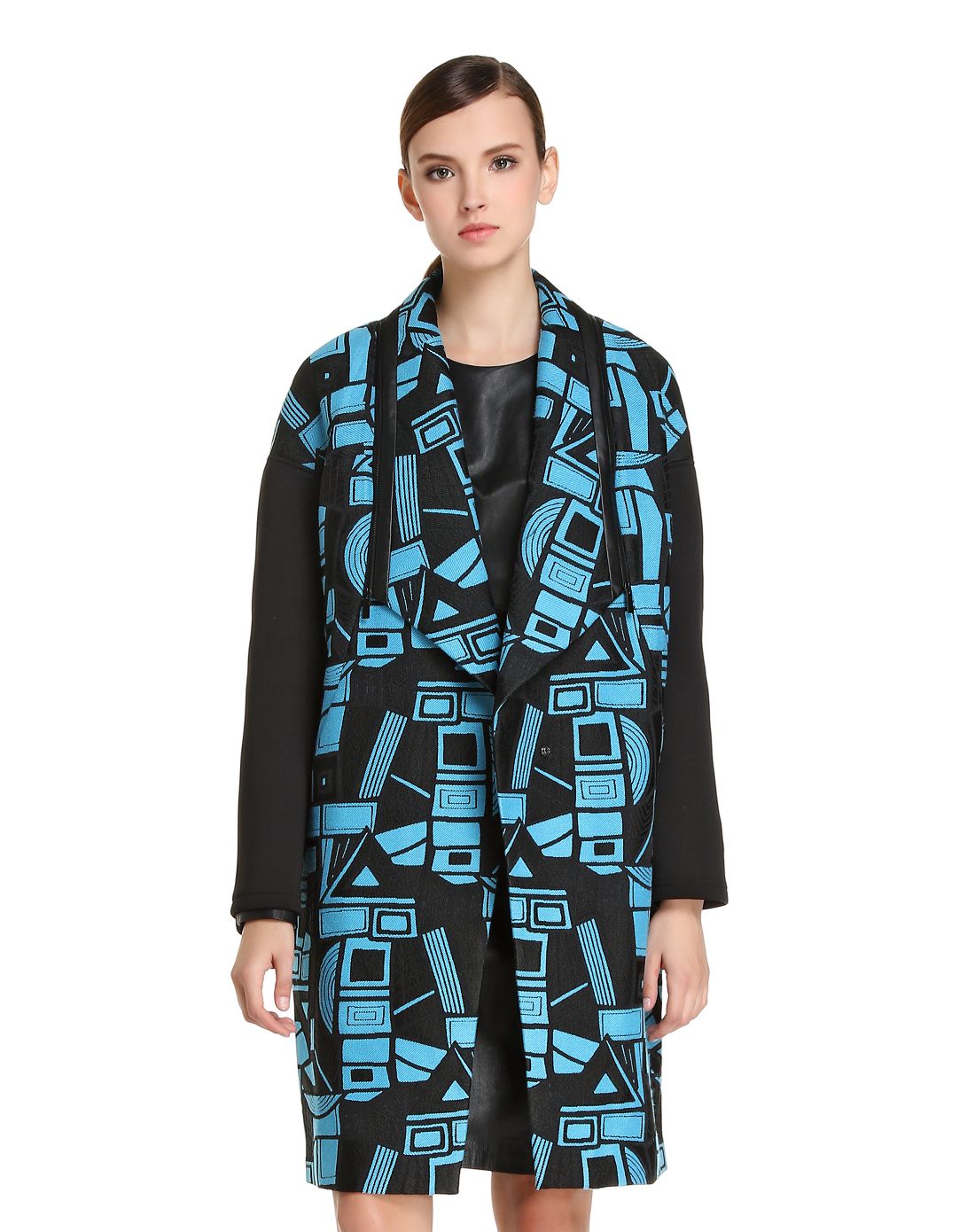 尹默黑/蓝色优雅时尚外套iwvq40513124_唯品会