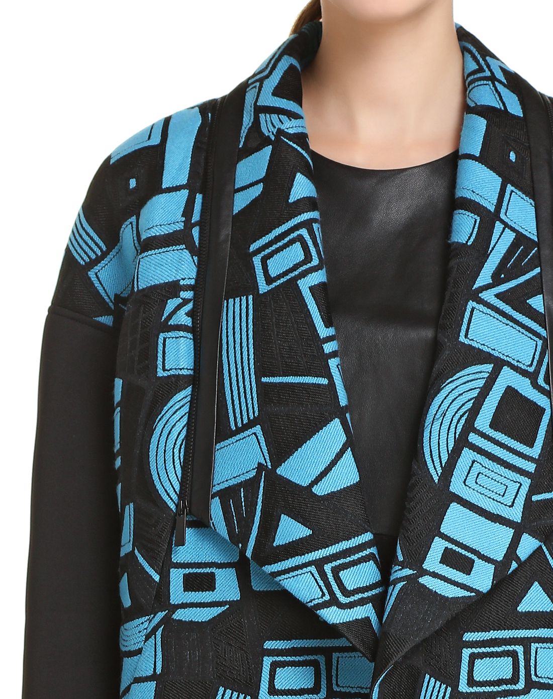 尹默黑/蓝色优雅时尚外套iwvq40513124_唯品会