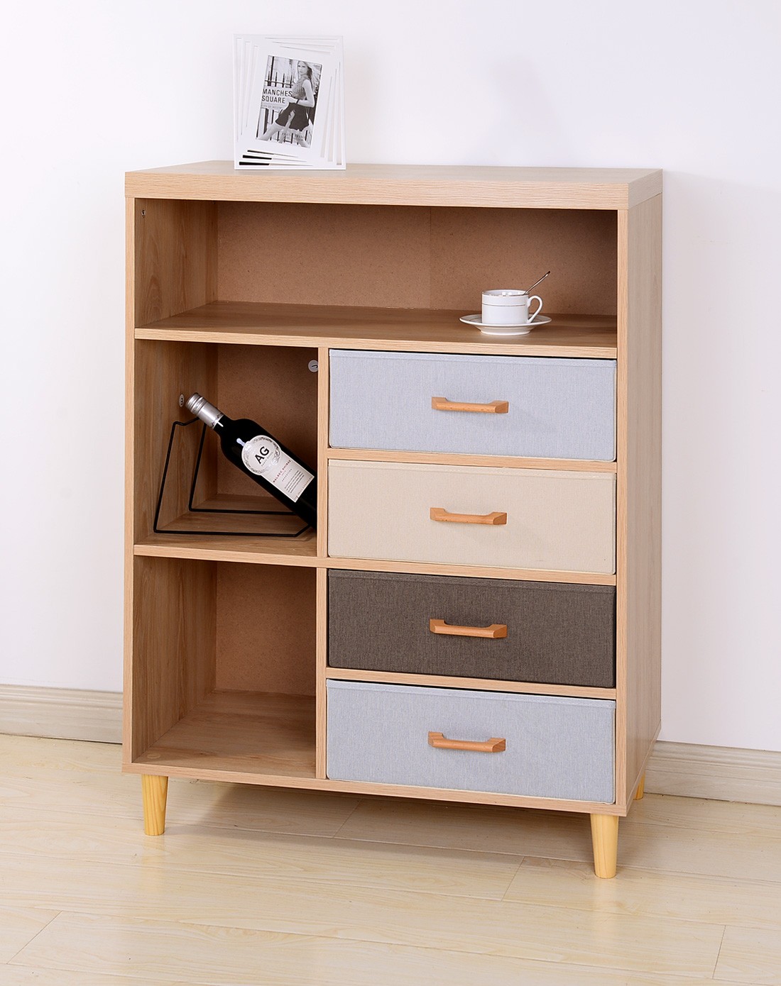 五层多格带抽屉储物柜 宽