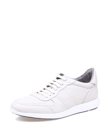 哈森16年专柜同步款米白色黑色编织小牛皮革休闲鞋