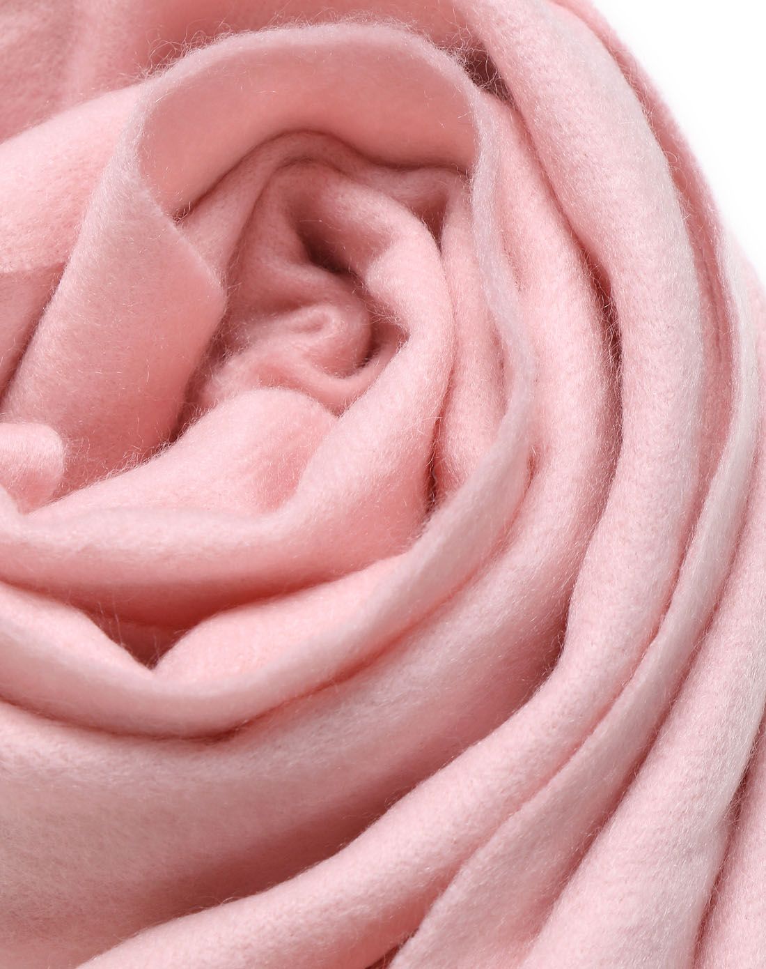 中性款浅粉色纯山羊绒保暧围巾