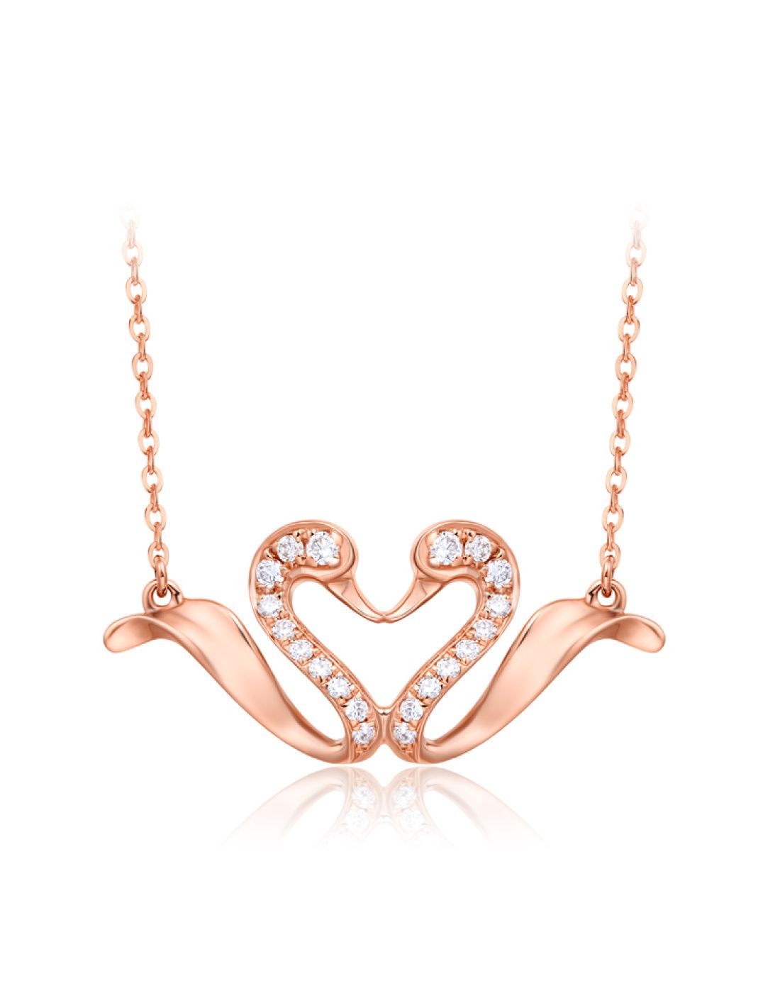 【新品】时尚优雅天鹅k金钻石项链