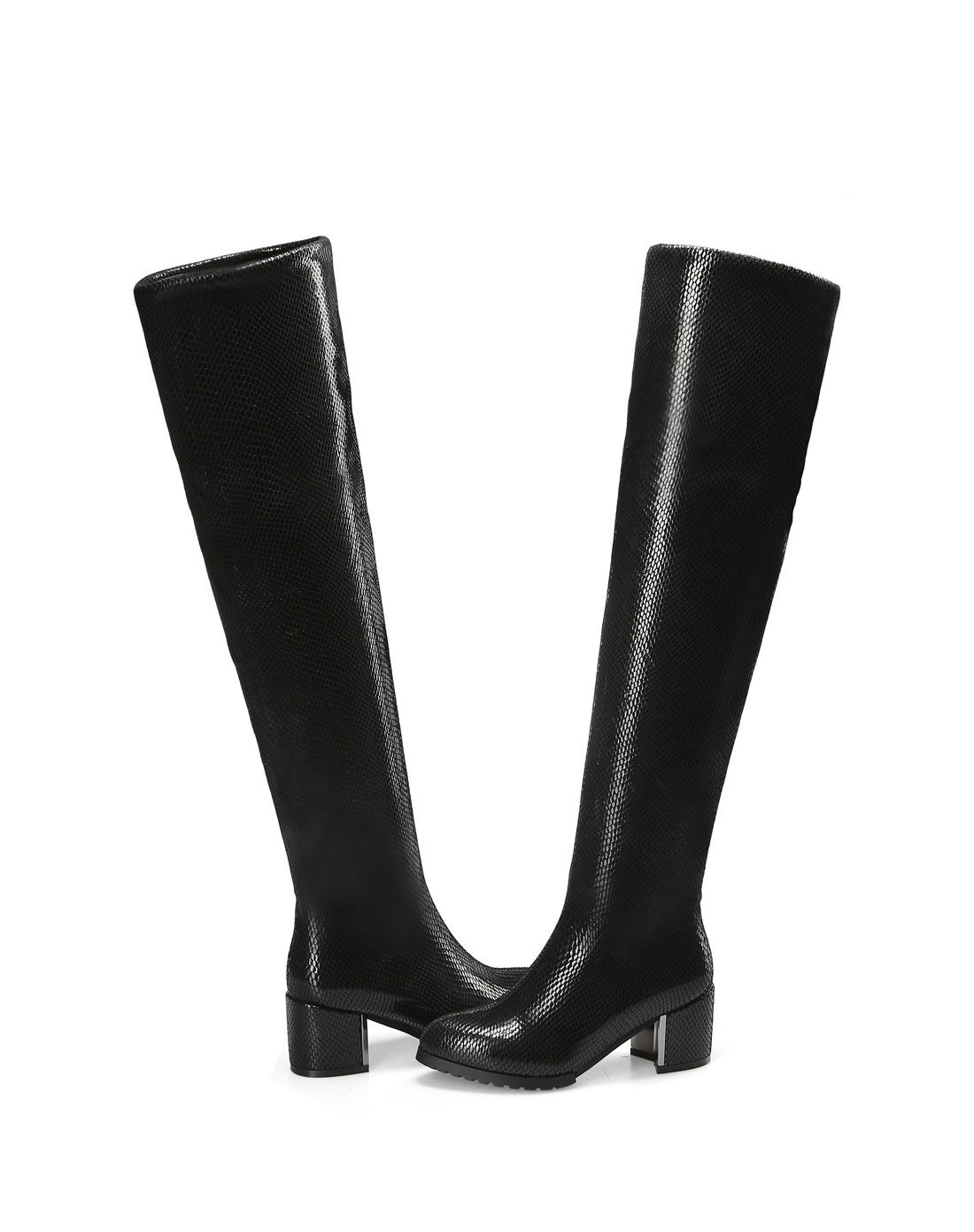 黑色弹力布靴子