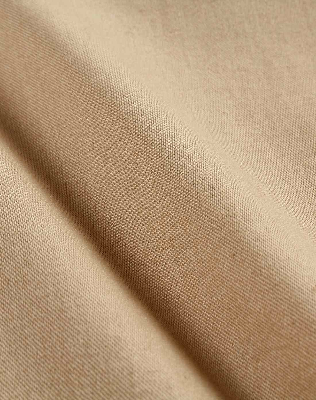 黄杏色简约素色弹力棉中腰休闲长裤