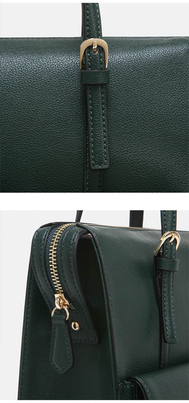 lapalette小马包 2020新夏末新款picardie mou手提双肩两用包(墨绿色)