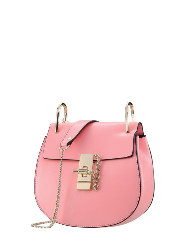 胭脂粉色牛皮时尚休闲迷你小猪单肩/斜挎包