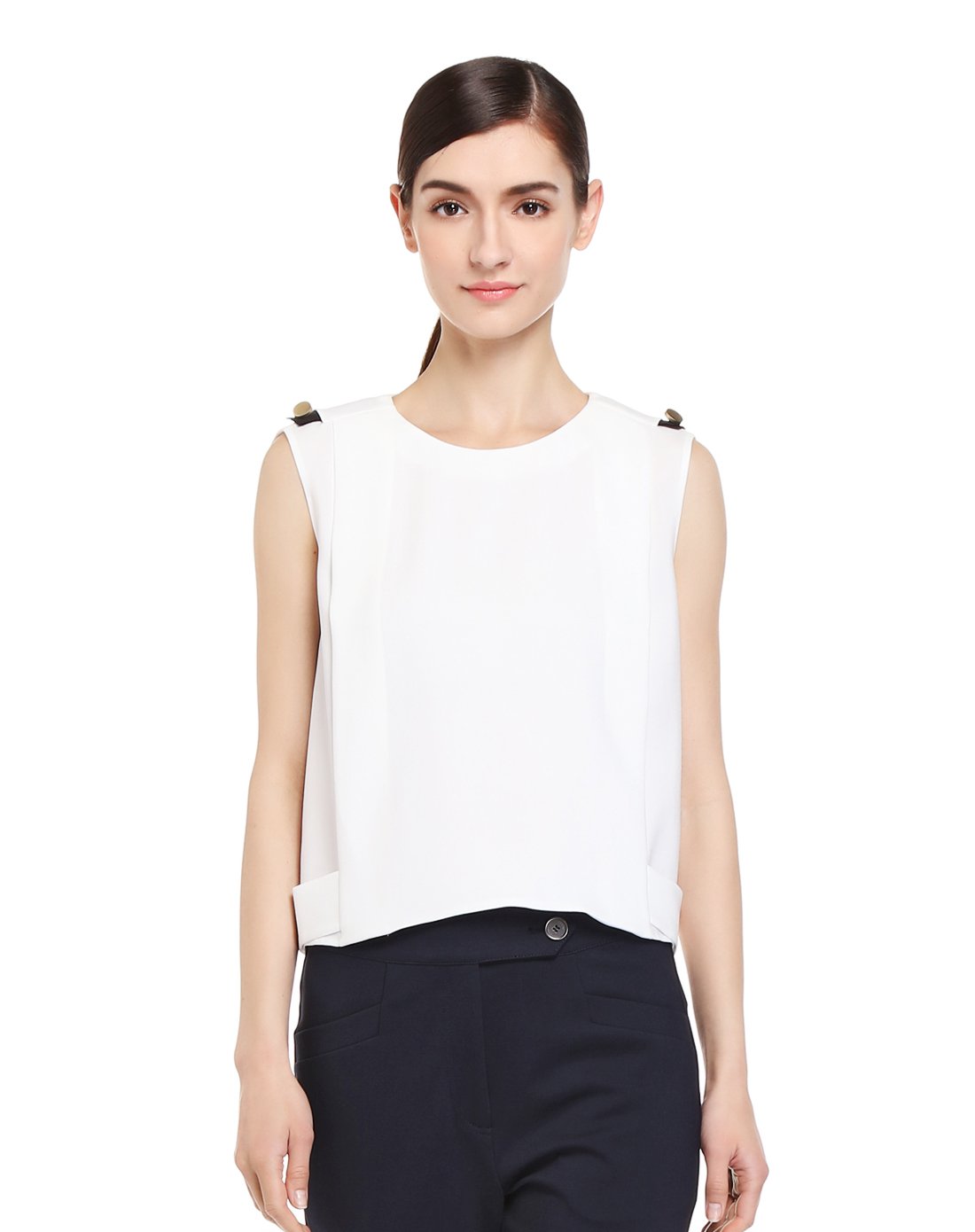 诗篇夏款英伦肩章圆领优雅斯文背心