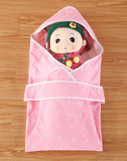 六层提花纱布抱被-粉色锚85*85cm