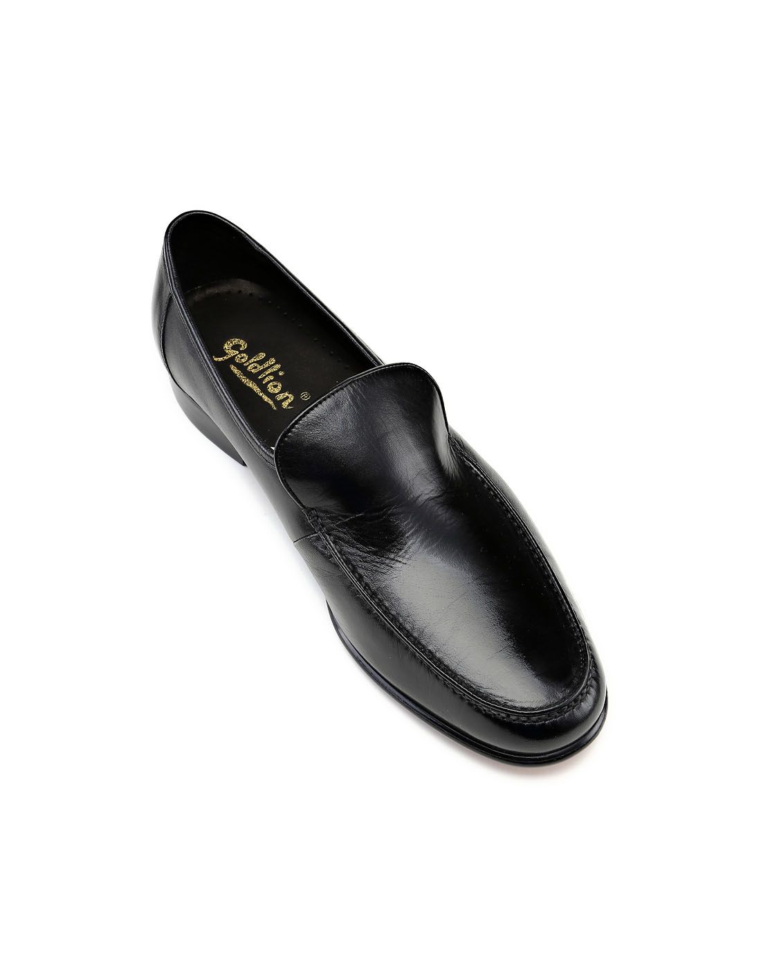 金利来goldlion 黑色袋鼠皮素面简约商务皮鞋