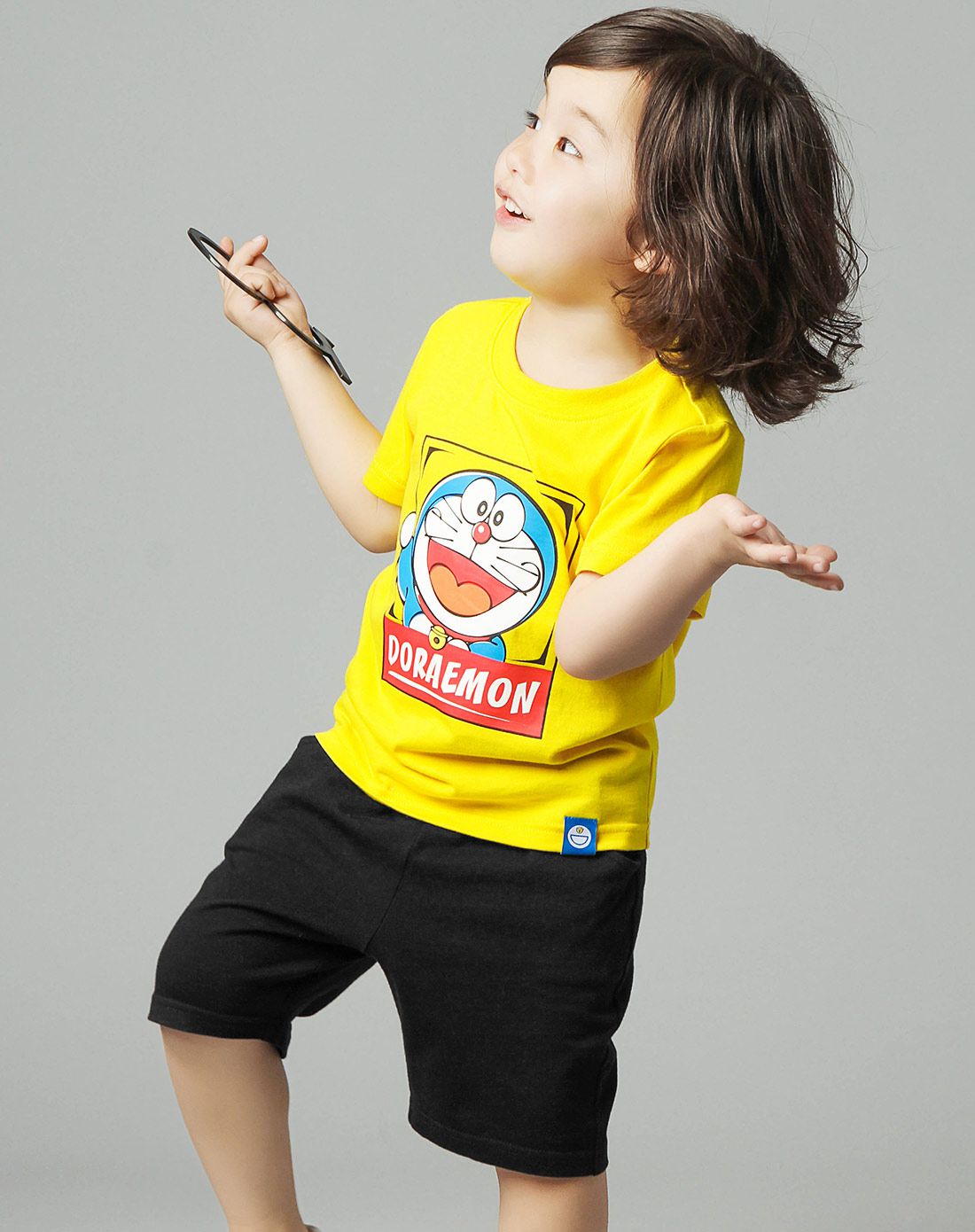 哆啦a梦 男童黄色短袖套装