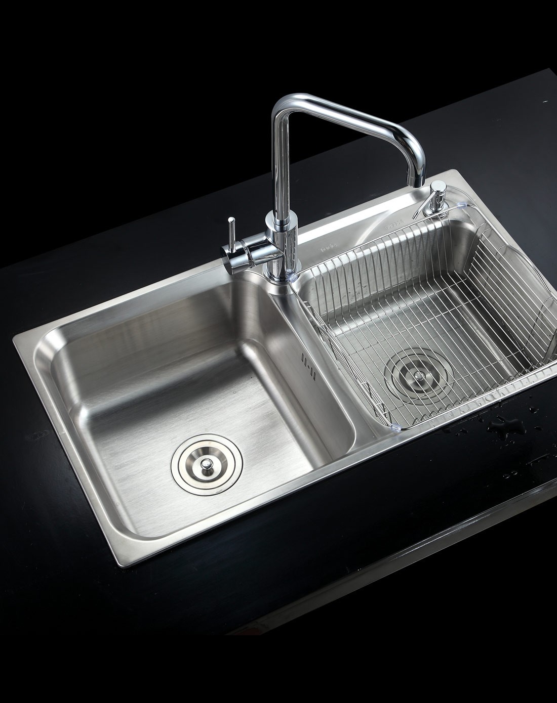 304一体成型1.2加厚不锈钢水槽加厚水槽套餐