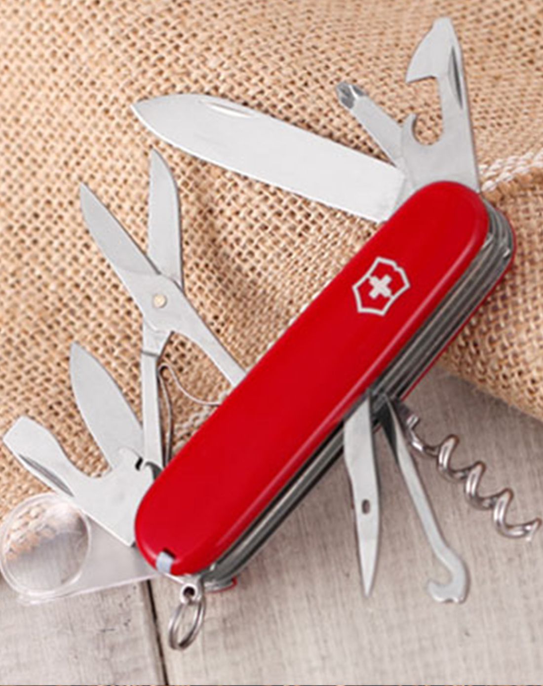 维氏瑞士军刀91mm 探险家红色16功能刀