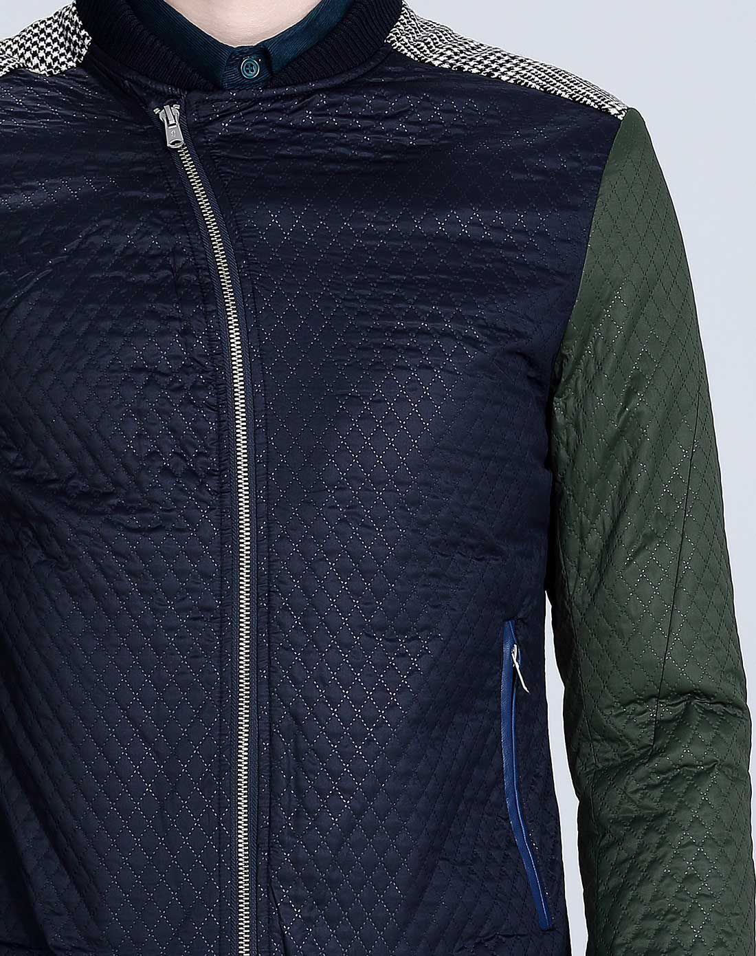 藏青/绿色帅气百搭拉链长袖外套