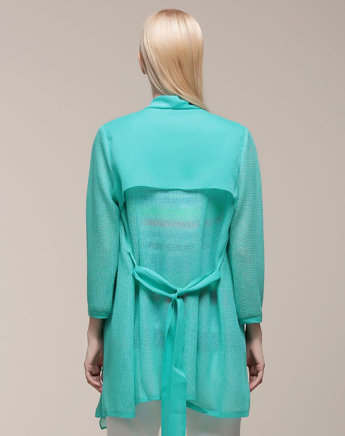 湖蓝绿外套长款