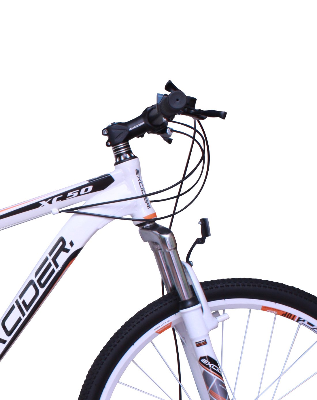 26寸21速双碟刹减震山地自行车白橙