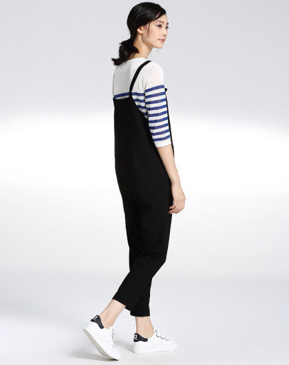 黑色休闲百搭背带裤