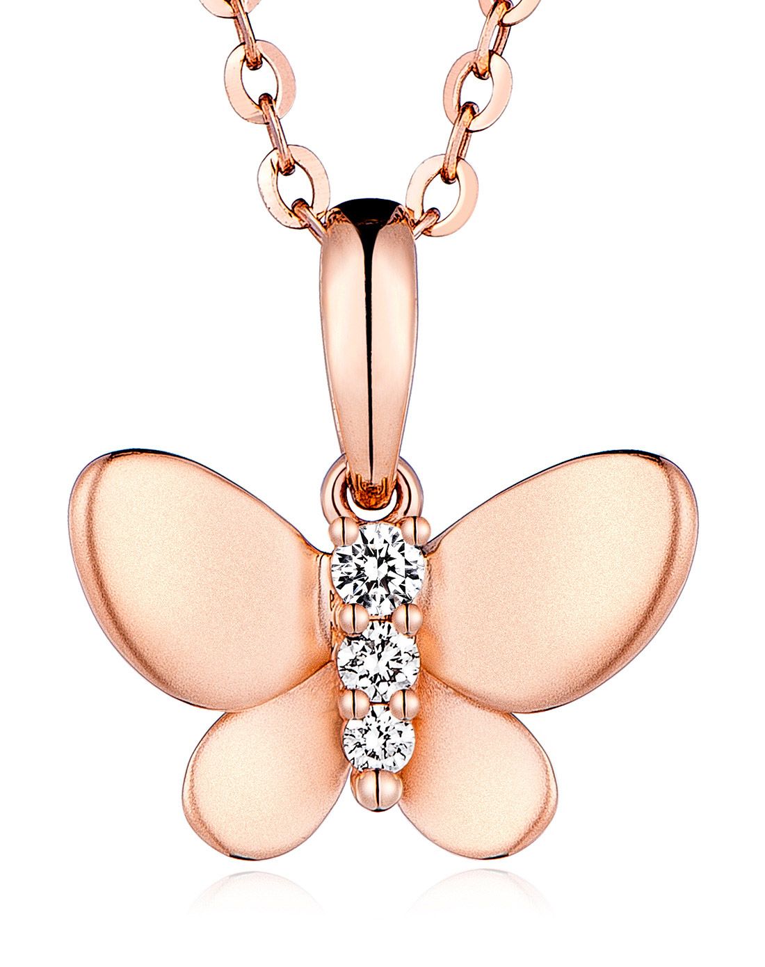 vivid系列18k金蝴蝶钻石吊坠0.86克