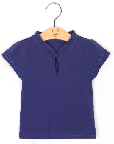 滴水领针织合体短袖t恤