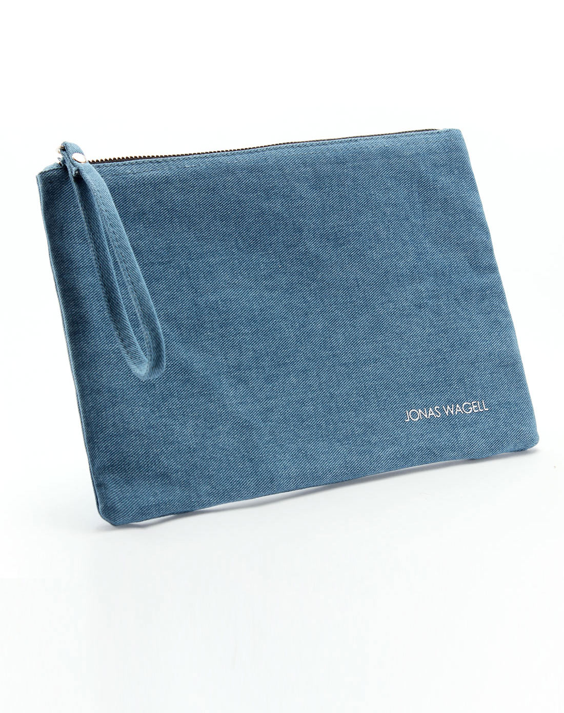 浅蓝色牛仔手拿包