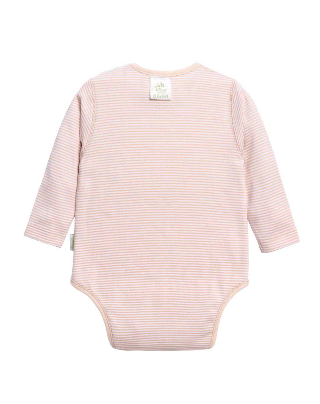 男宝宝杏色肩开扣长袖包屁衣