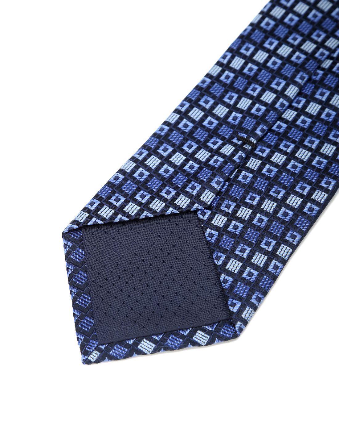 蓝色百搭格子领带