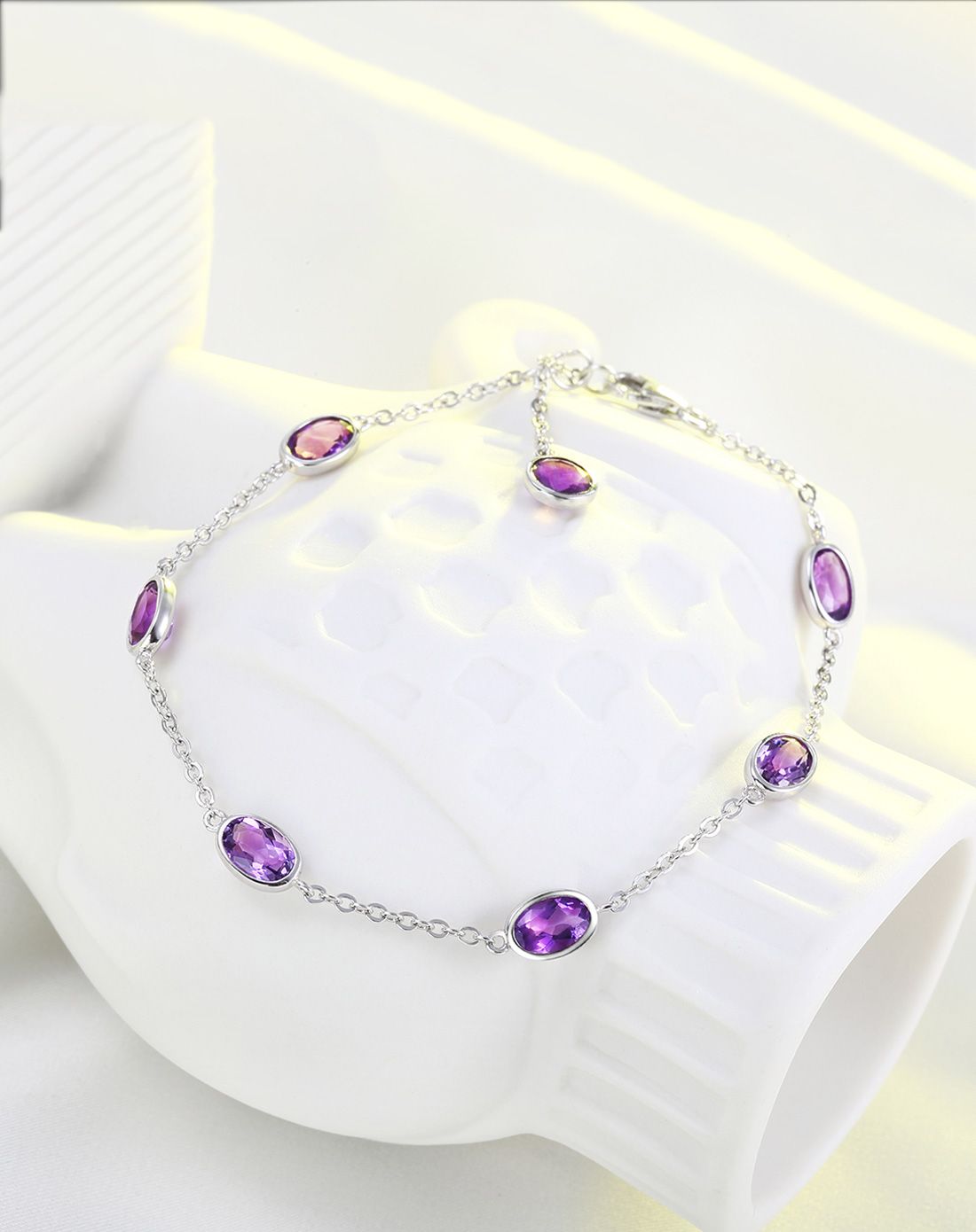 天然紫水晶手链 s925银 爱的约定(配证书)